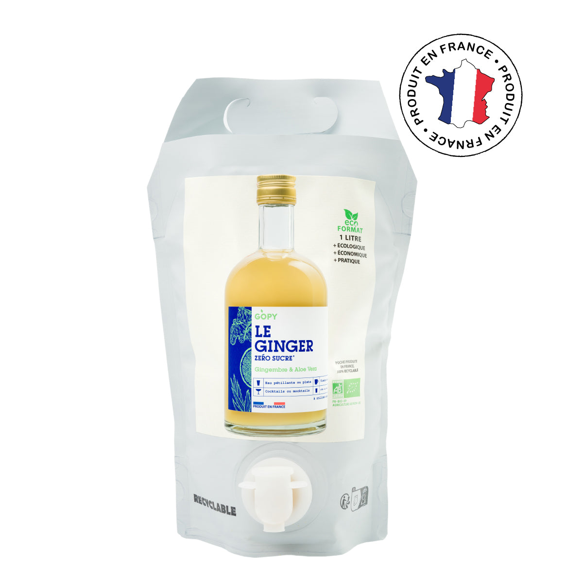 Le Ginger Aloe Vera Réduit en Sucre Pouch 1 litre