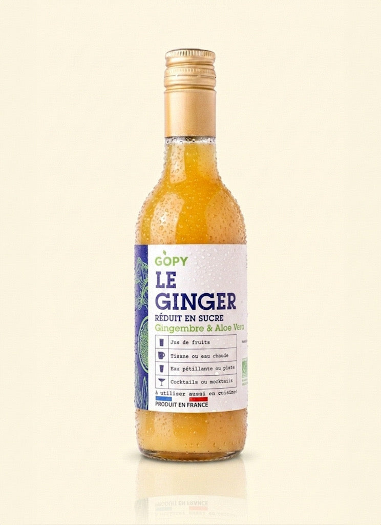 Le Ginger Gopy concentré aloe vera 240ml réduit en sucre bio
